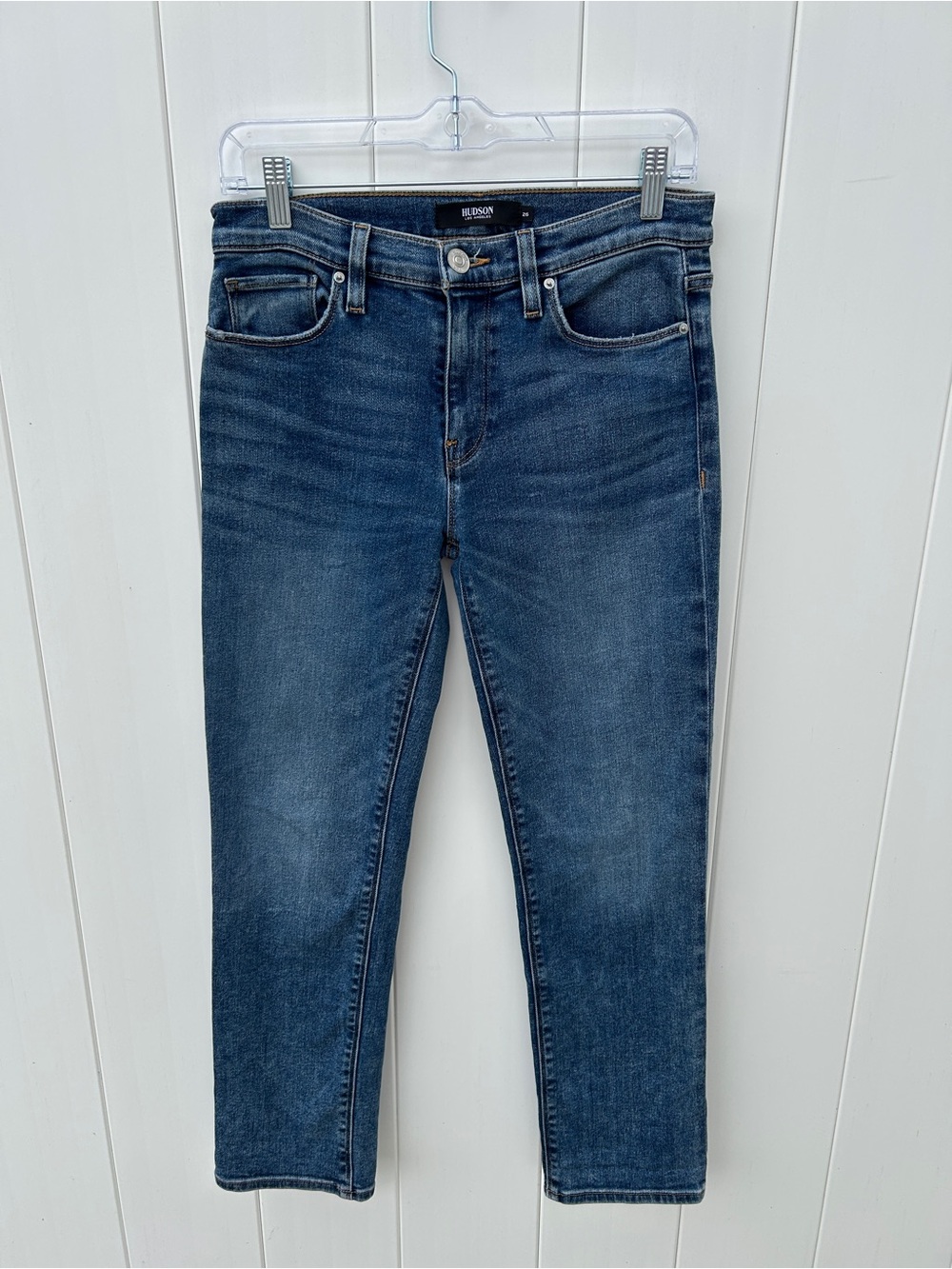 Hudson Jeans Womens Size 26 Mid Rise Skinny Blue Wash Stretch Denim Classic Fit